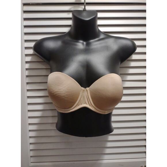 MAIDENFORM beige tan nude Strapless Bra Lightly Padded WOMEN'S SIZE 34C - Picture 1 of 6